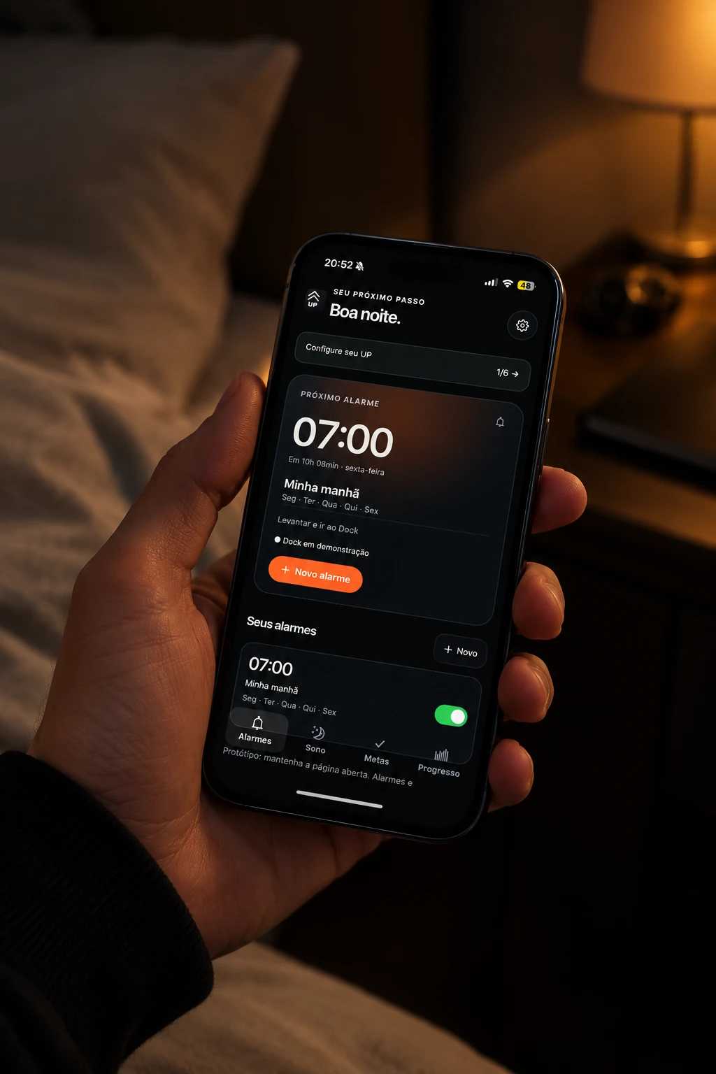 Programe seu alarme no app UP